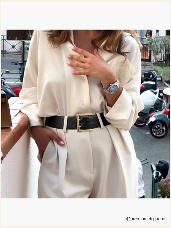 Wide Leather Belt for Dresses Jeans Gold Buckle Ladies Waist Thick Belt main image 5